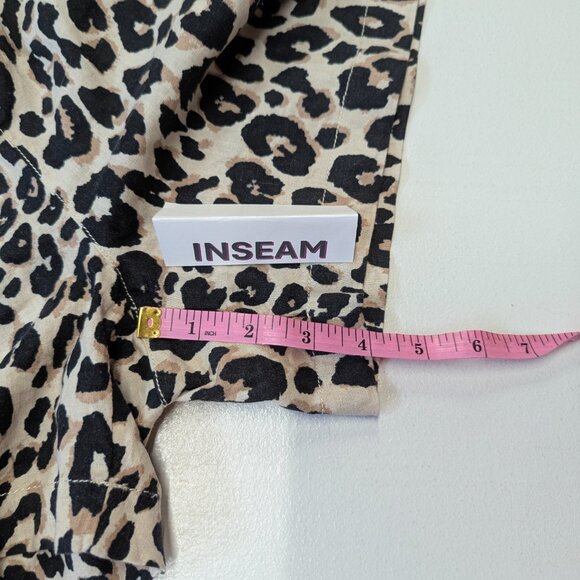 Sanctuary On Repeat Leopard Print Drawstring Linen Blend Shorts *Size Small - Picture 4 of 11